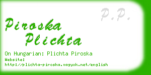 piroska plichta business card